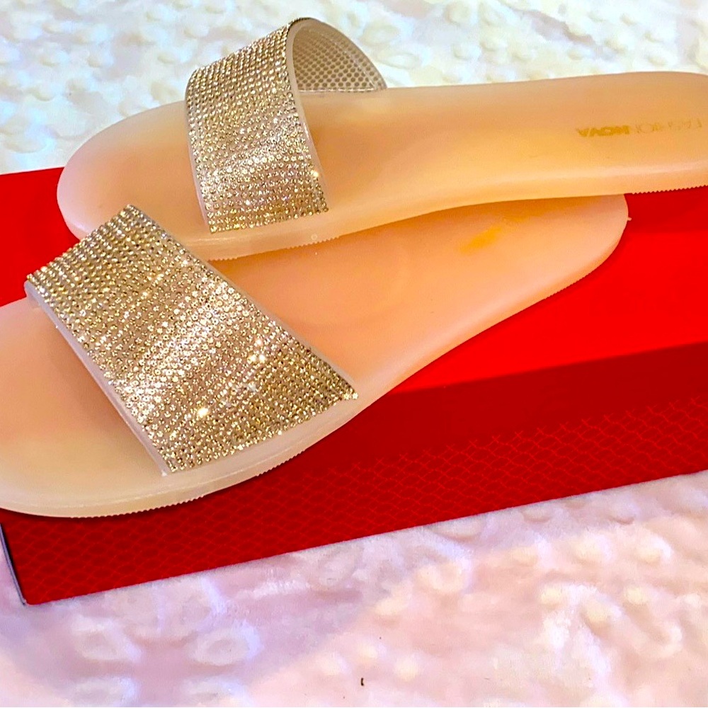 Elegant Gold Slide Sandals